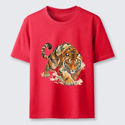 Tokyo-Tiger Vintage Cloud Tiger Print Classic T-Shirt