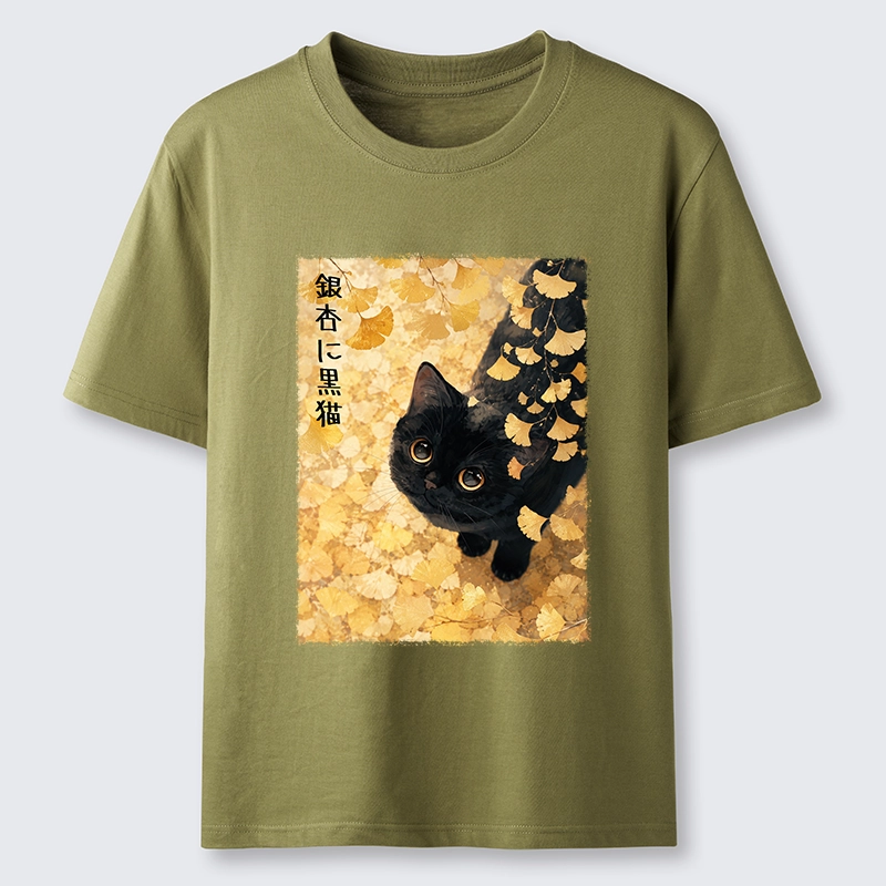 Tokyo-Tiger Ginkgo Black Cat Art Classic T-Shirt