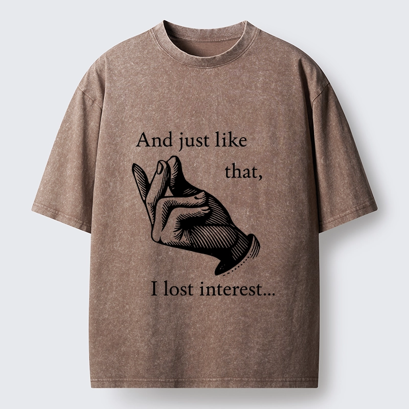 Tokyo‑Tiger Funny Lose Interest Washed T‑Shirt