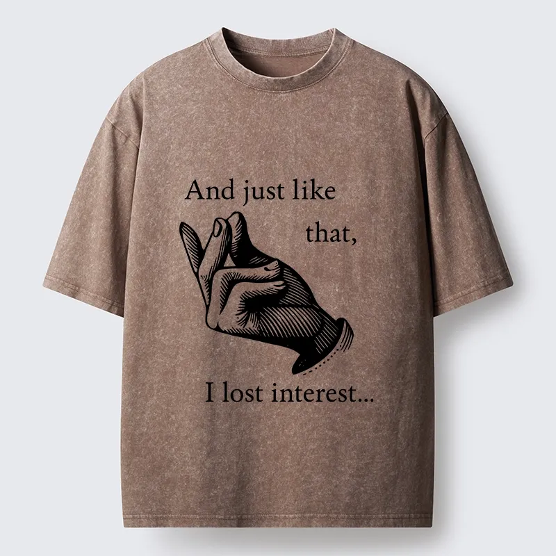 Tokyo‑Tiger Funny Lose Interest Washed T‑Shirt