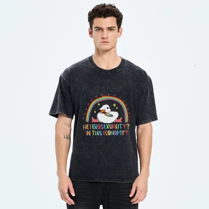 Tokyo-Tiger Duck Says No To Heteronormativity Washed T-Shirt
