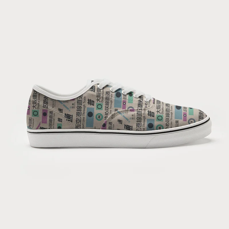 Tokyo-Tiger Japanese Train Routes Canvas Shoes