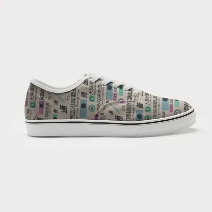 Tokyo-Tiger Japanese Train Routes Canvas Shoes