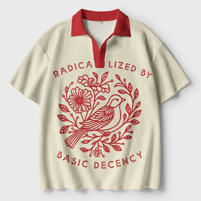 Tokyo-Tiger Pigeon That Was Moved Crochet Polo Shirt