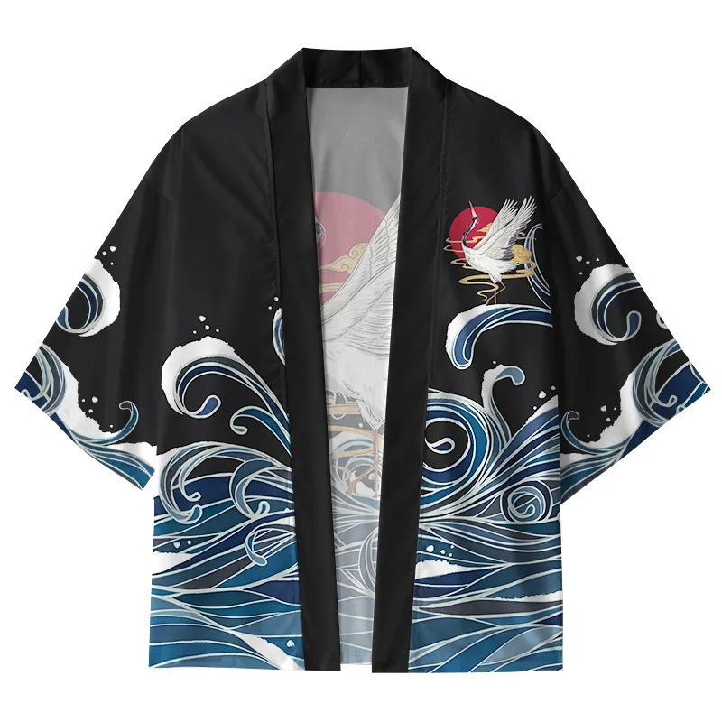 Tokyo-Tiger The Great Wave Off Crane Kimono Cardigan Sale