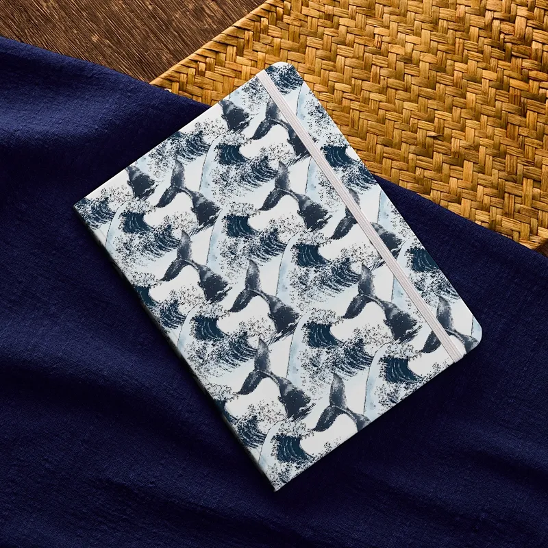 Tokyo-Tiger Whale Tail Wave Art Notebook