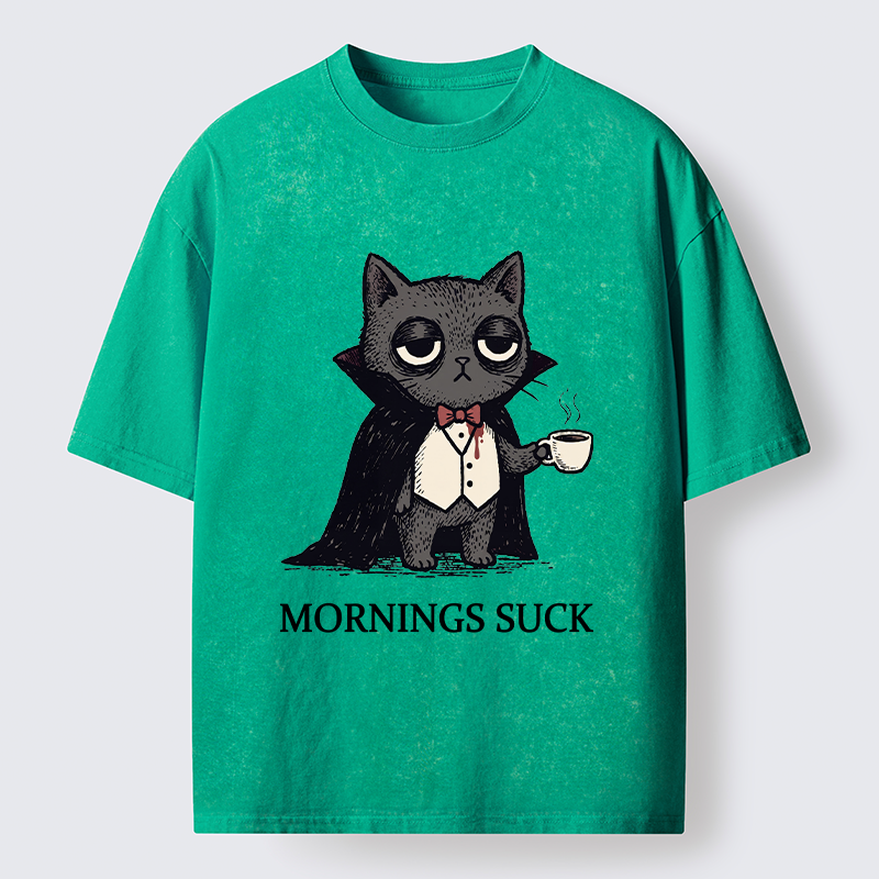 Tokyo-Tiger Funny Night Cat Meme Washed T-Shirt
