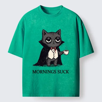 Tokyo-Tiger Funny Night Cat Meme Washed T-Shirt