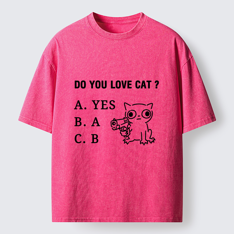 Tokyo-Tiger Funny Cat Quiz Meme Washed T-Shirt