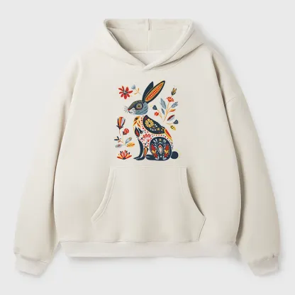 Tokyo-Tiger Folk Hare Bloom Adult Fleece Hoodie