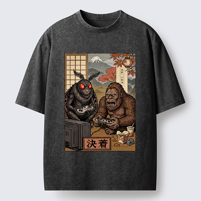 Tokyo-Tiger Game Monster Duo Washed T-Shirt