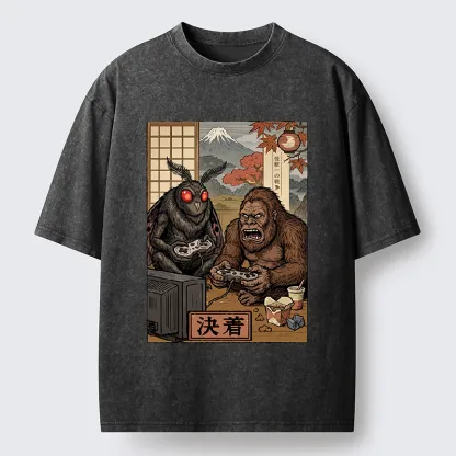 Tokyo-Tiger Game Monster Duo Washed T-Shirt