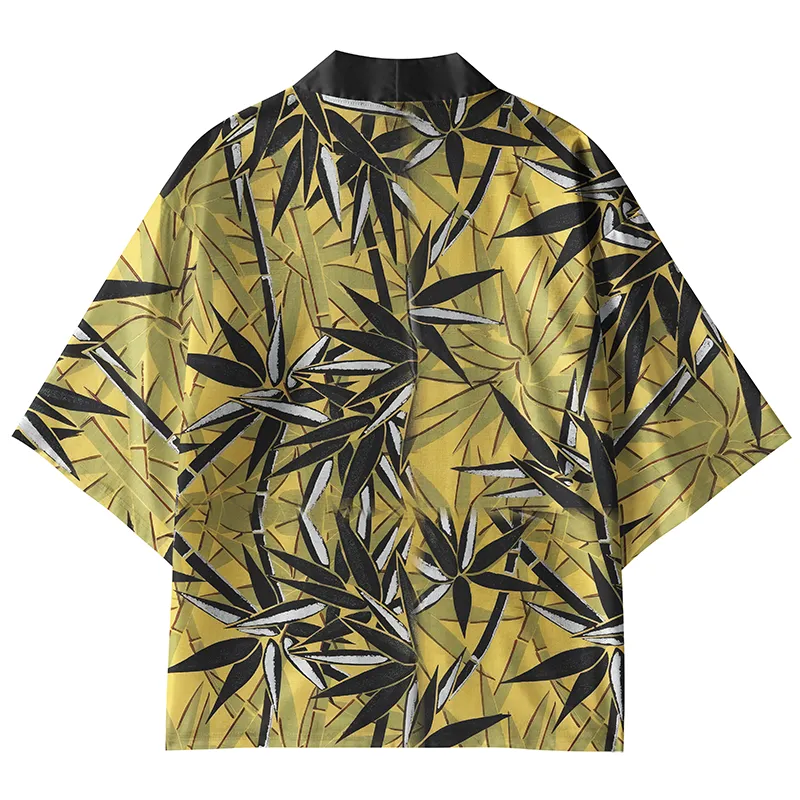 Tokyo-Tiger Bamboo Leaves Kimono Cardigan