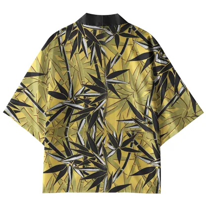 Tokyo-Tiger Bamboo Leaves Kimono Cardigan