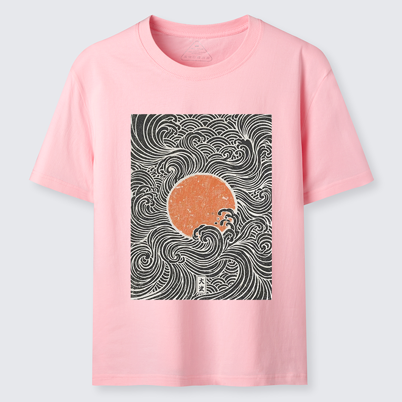 Tokyo-Tiger Ukiyo-e Sun And Waves Classic T-Shirt