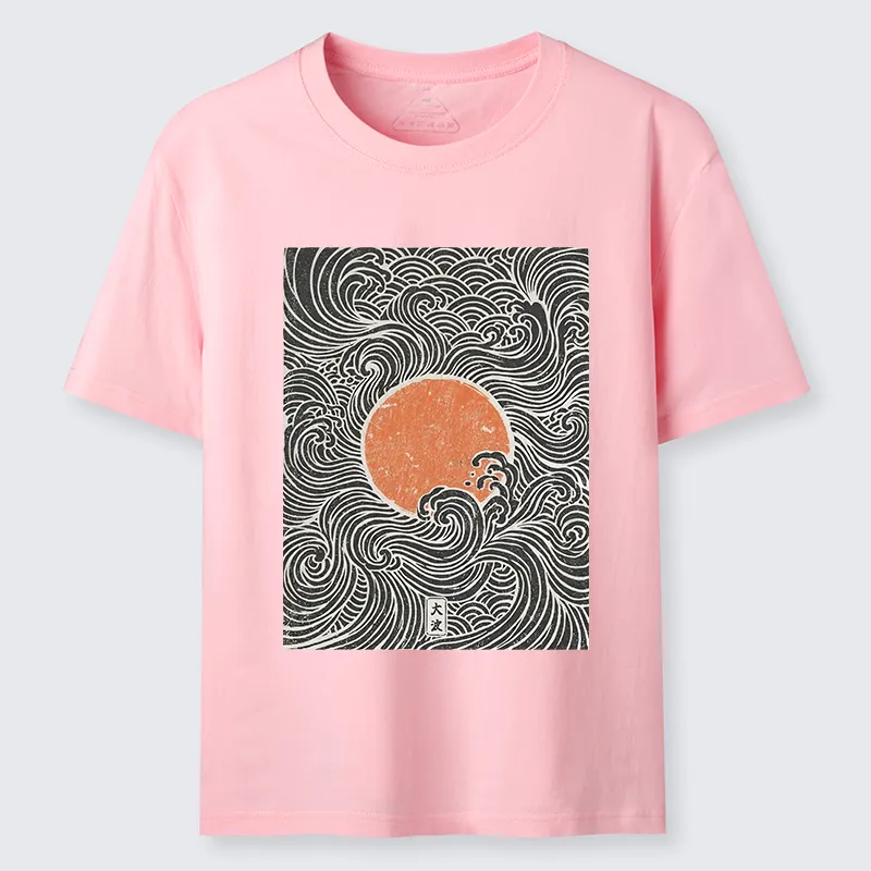 Tokyo-Tiger Ukiyo-e Sun And Waves Classic T-Shirt