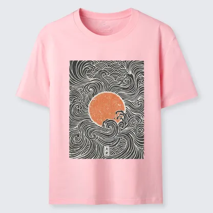 Tokyo-Tiger Ukiyo-e Sun And Waves Classic T-Shirt