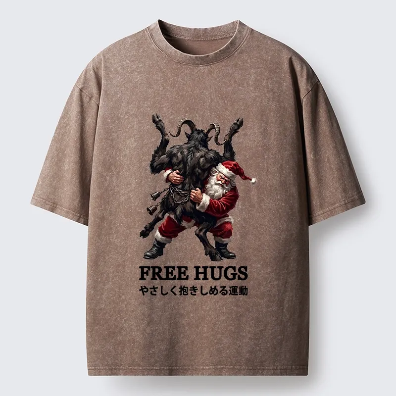 Tokyo-Tiger Free Monster Hugs Washed T-Shirt