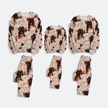 Tokyo-Tiger Lucky Cat Family Pajama Sets