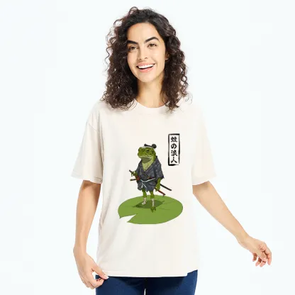 Tokyo-Tiger Frog Japanese Samurai Washed T-Shirt
