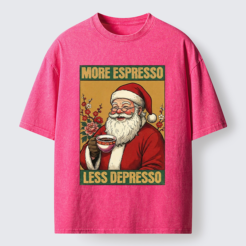 Tokyo-Tiger Funny Santa Coffee Meme Washed T-Shirt