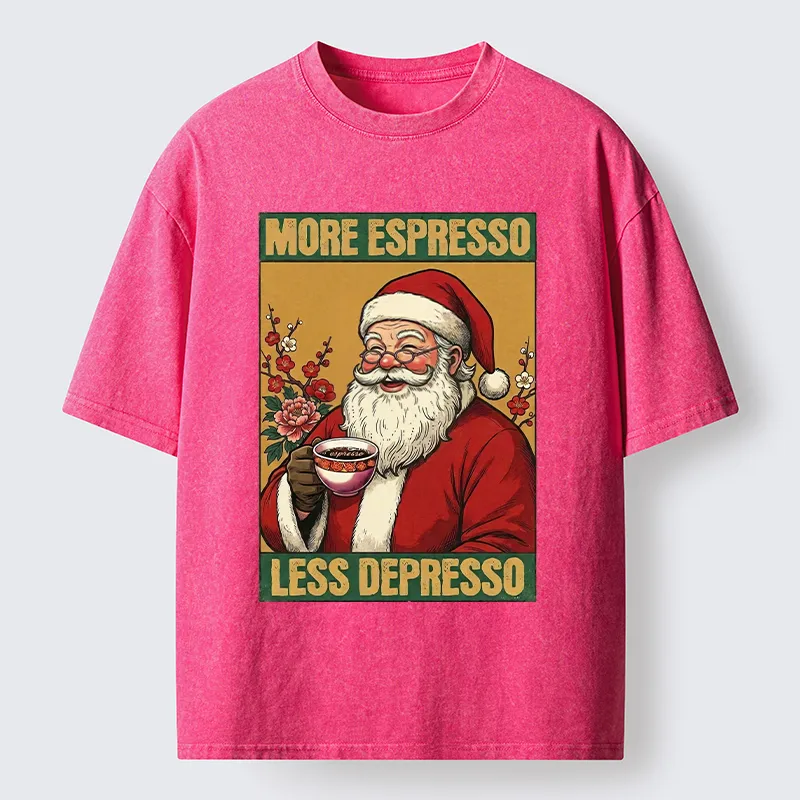 Tokyo-Tiger Funny Santa Coffee Meme Washed T-Shirt