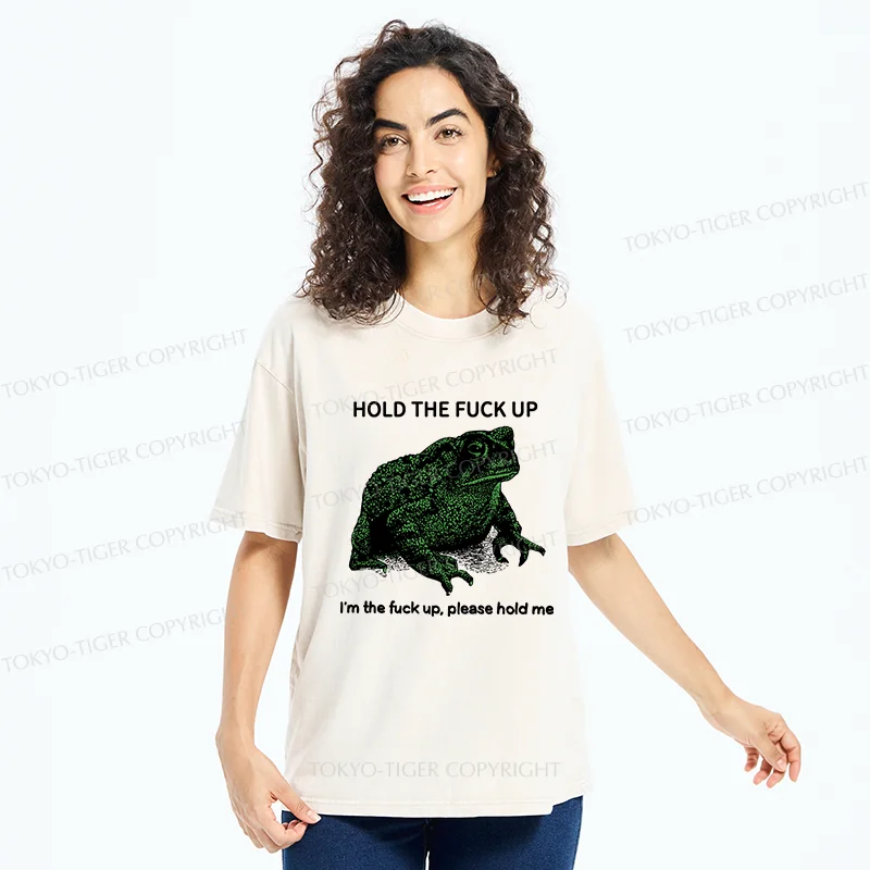 Tokyo-Tiger Funny Frog Meme Washed T-Shirt
