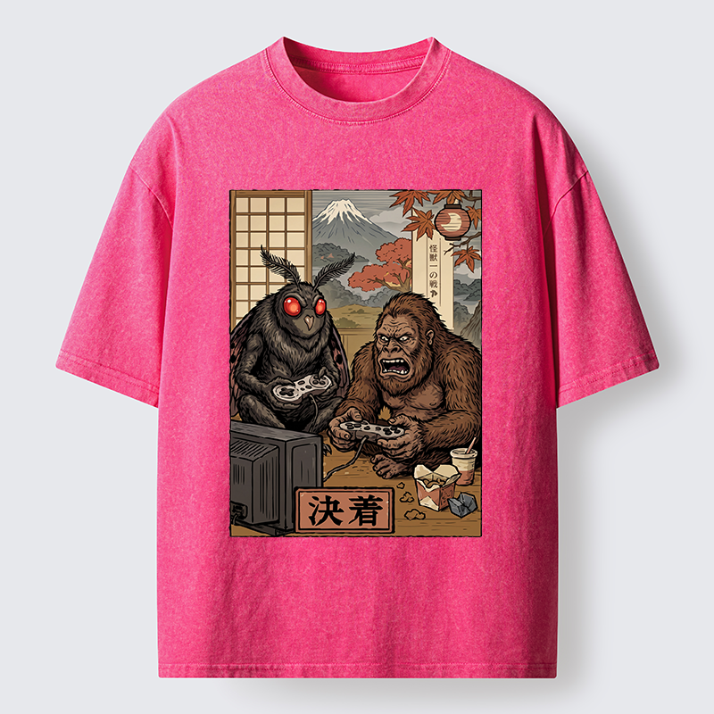 Tokyo-Tiger Game Monster Duo Washed T-Shirt