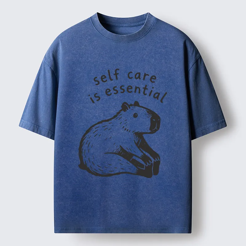Tokyo‑Tiger Chill Capybara Meme Washed T‑Shirt