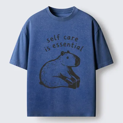 Tokyo‑Tiger Chill Capybara Meme Washed T‑Shirt