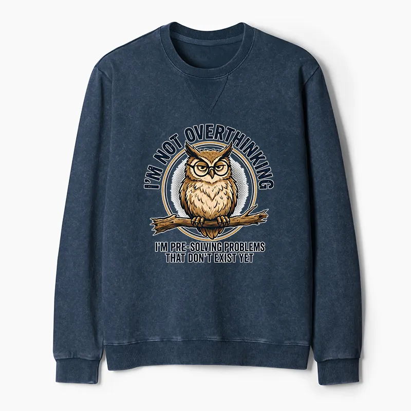 Tokyo-Tiger Overthink Master Owl Washed Terry Sweatshirt