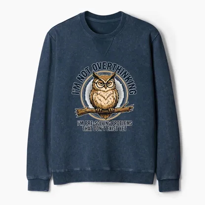 Tokyo-Tiger Overthink Master Owl Washed Terry Sweatshirt
