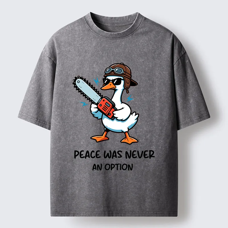 Tokyo-Tiger Funny Chainsaw Goose Meme Washed T-Shirt