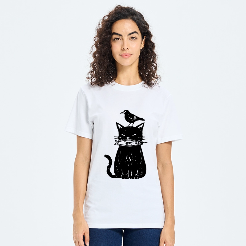 Tokyo-Tiger Black Cat With Fish And Bird Classic T-Shirt
