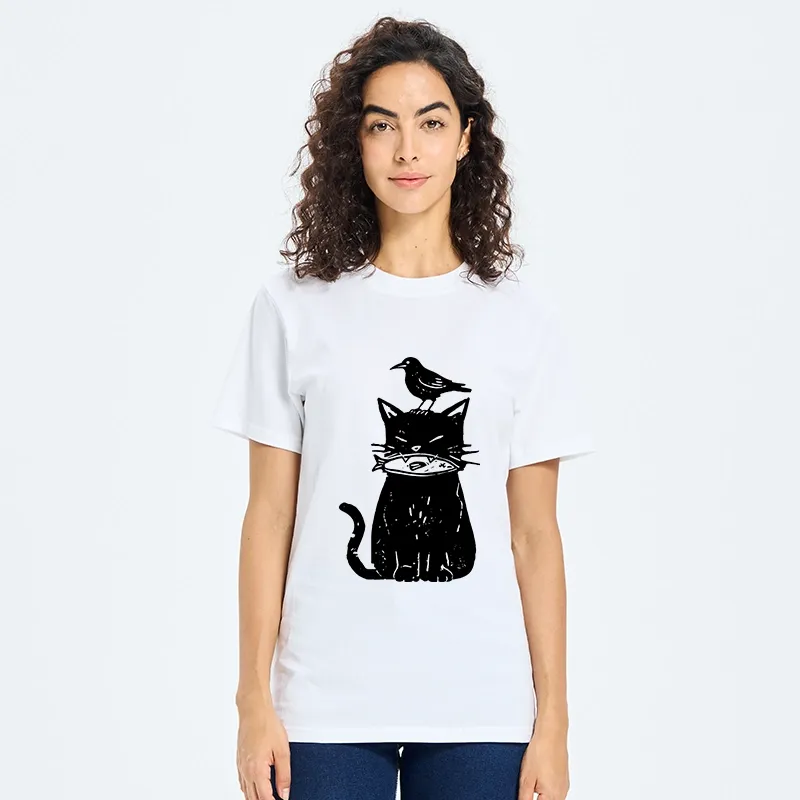 Tokyo-Tiger Black Cat With Fish And Bird Classic T-Shirt