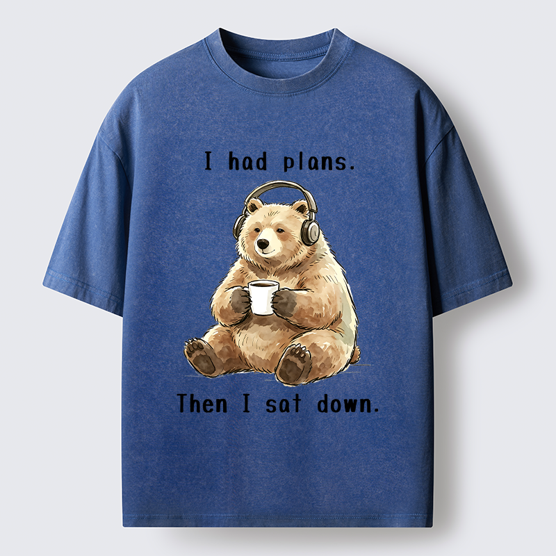 Tokyo-Tiger Funny Lazy Bear Meme Washed T-Shirt