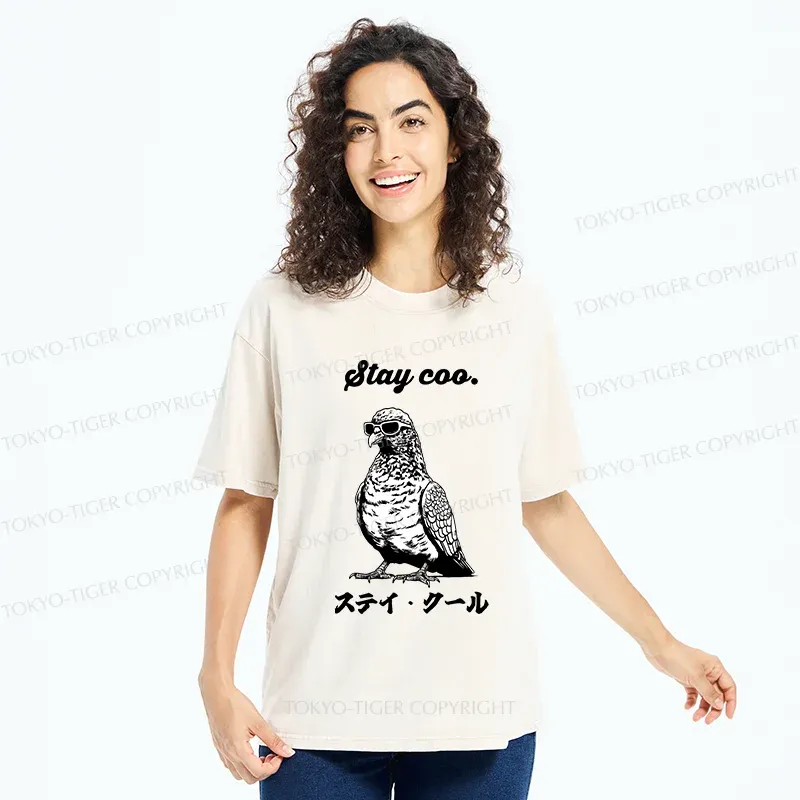 Tokyo-Tiger Keep Cool Pigeon Washed T-Shirt