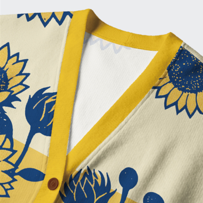 Tokyo-Tiger The Poem of Sunflowers Ugly Cardigan Sweater
