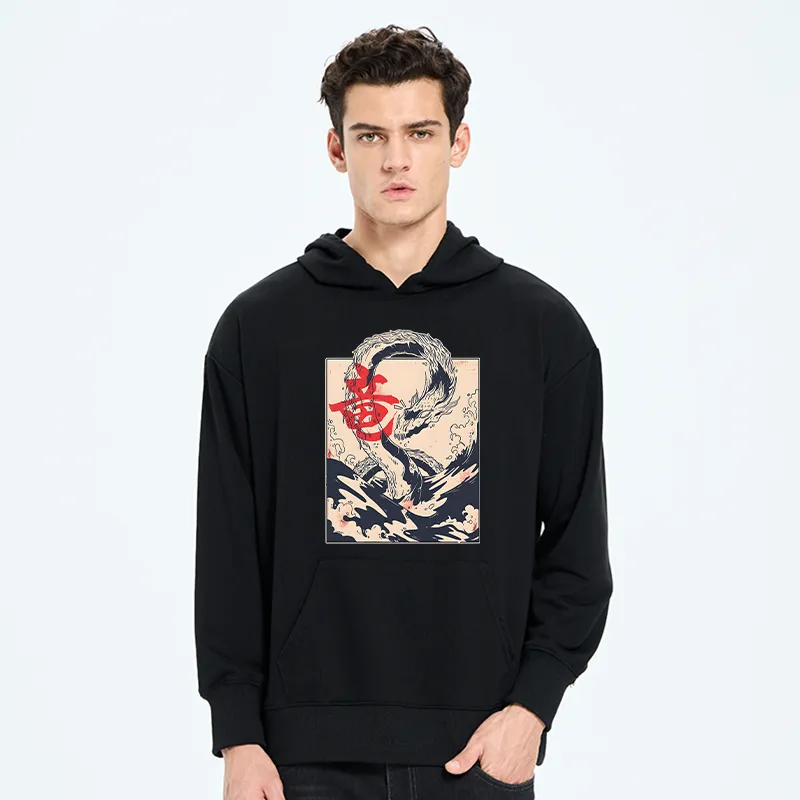 Tokyo-Tiger Sea Dragon Japanese Classic Hoodie