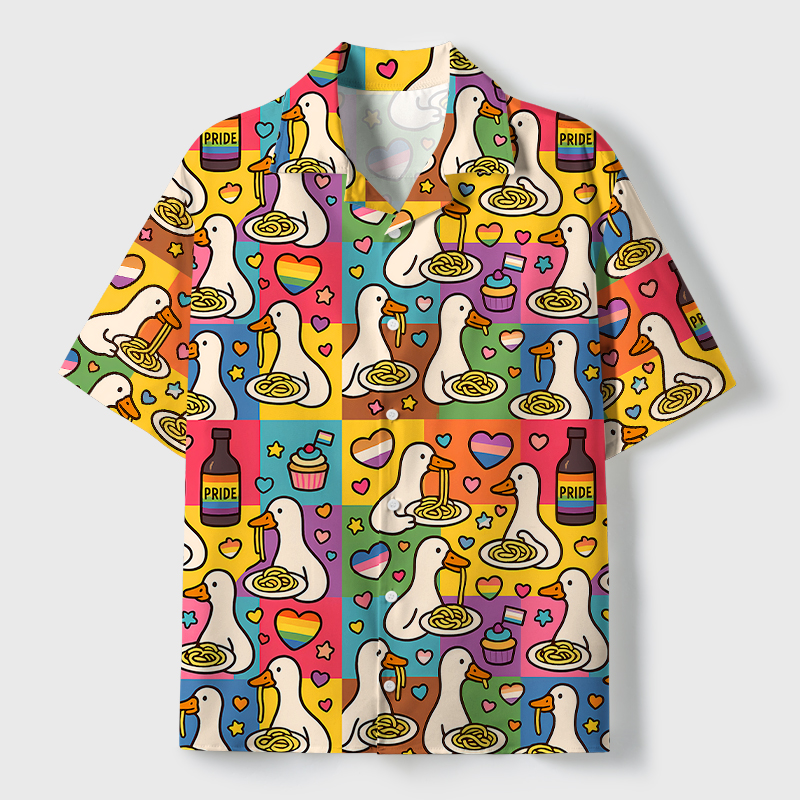 Tokyo-Tiger More Spaghetti Less Upsetti Proud Goose Cuban Collar Shirt