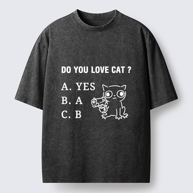 Tokyo-Tiger Funny Cat Quiz Meme Washed T-Shirt