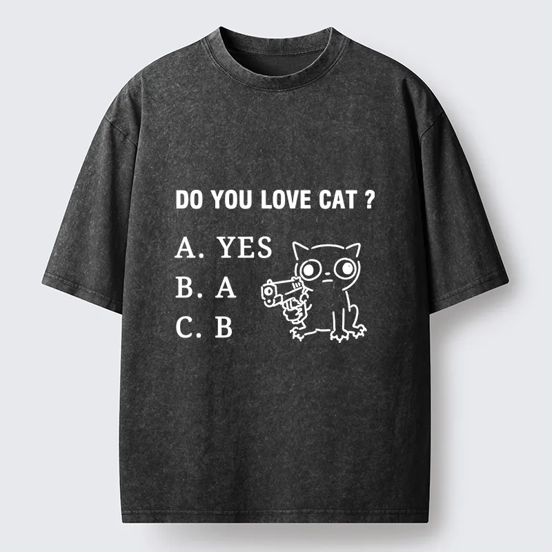 Tokyo-Tiger Funny Cat Quiz Meme Washed T-Shirt