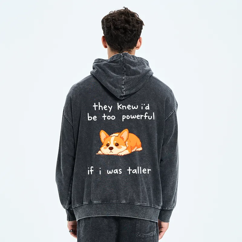 Tokyo-Tiger Funny Short Dog Joke Washed Zip Hoodie