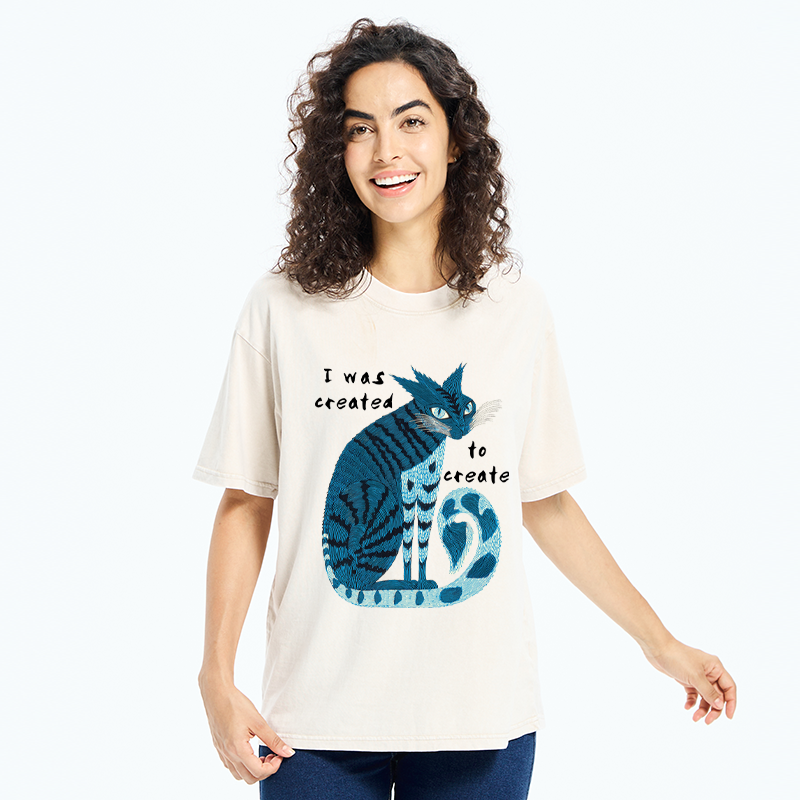 Tokyo-Tiger I Was Created To Create Washed T-Shirt