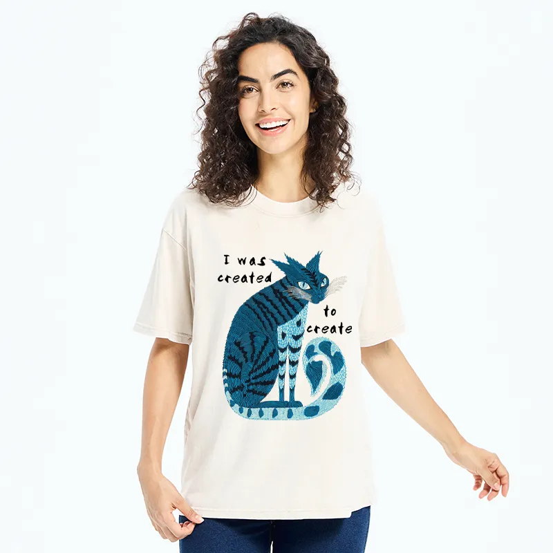 Tokyo-Tiger I Was Created To Create Washed T-Shirt