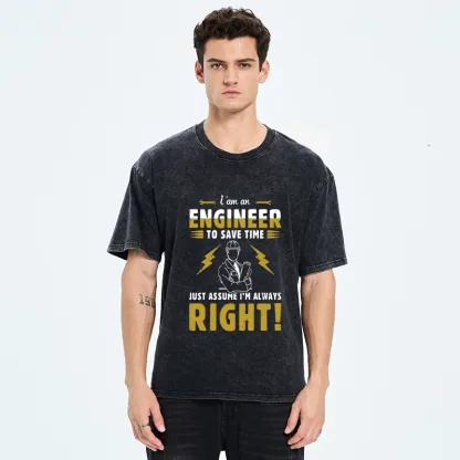 Tokyo-Tiger Confident Engineer Washed T-Shirt