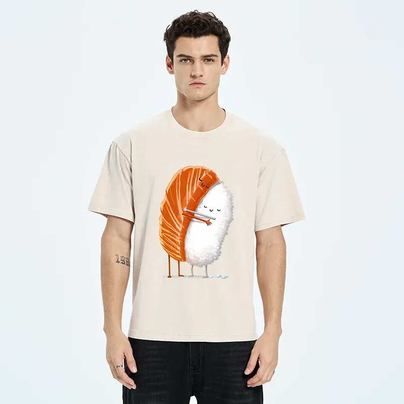 Tokyo-Tiger Sushi Hug Japan Washed T-Shirt