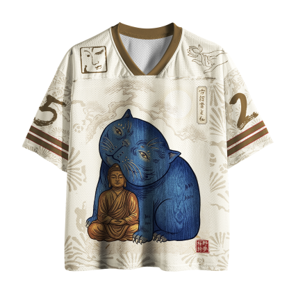 Tokyo-Tiger Zen Cat Embrace Mesh Jersey