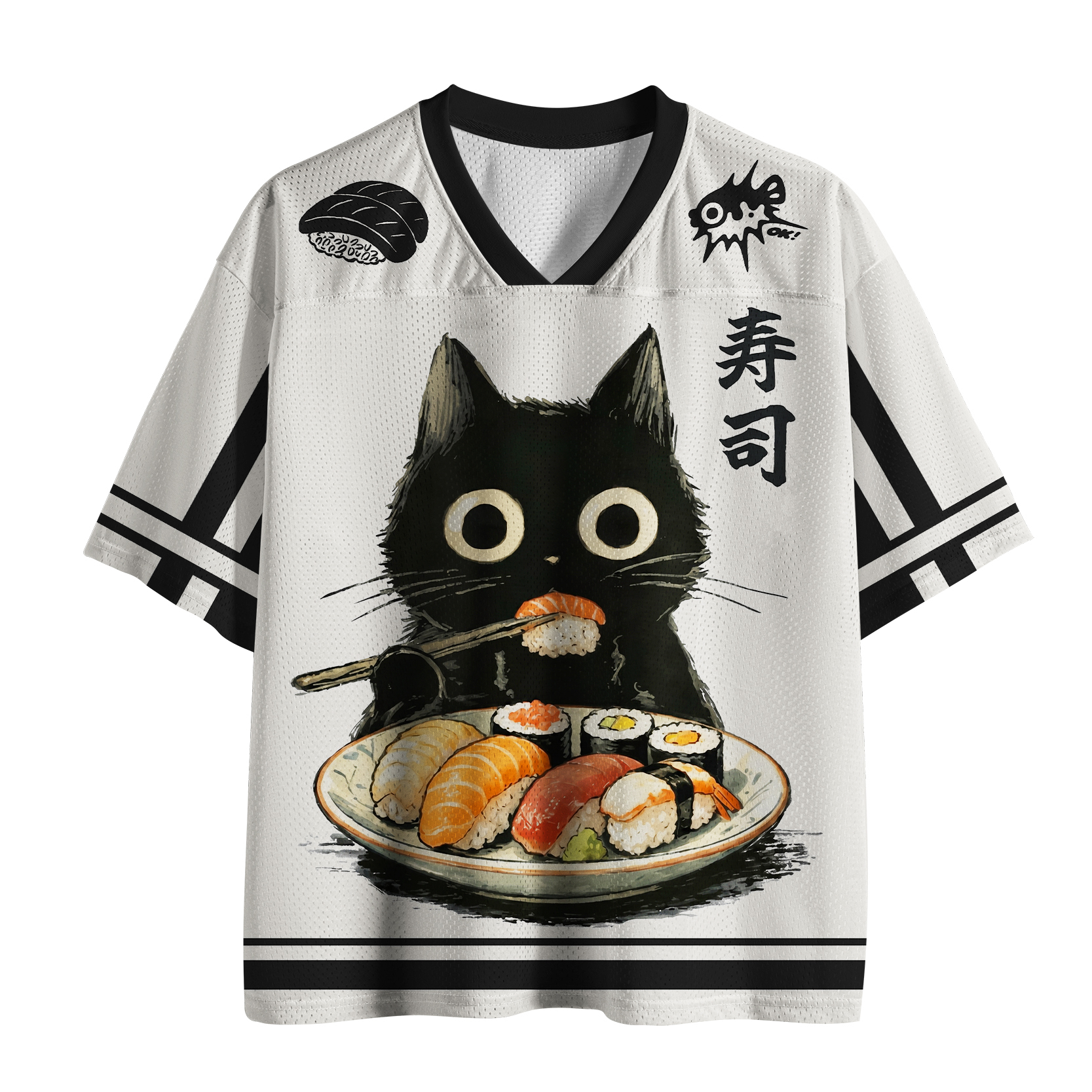 Tokyo-Tiger Vintage Japanese Sushi Cat Mesh Jersey Sale