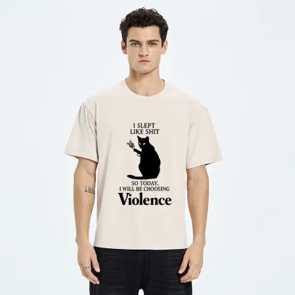 Tokyo-Tiger Mad Cat Mood Washed T-Shirt